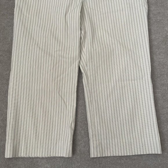 Loft Crop Pants Womens 4 Ann Striped Beige Black White Straight Leg Summer Capri - Picture 3 of 9